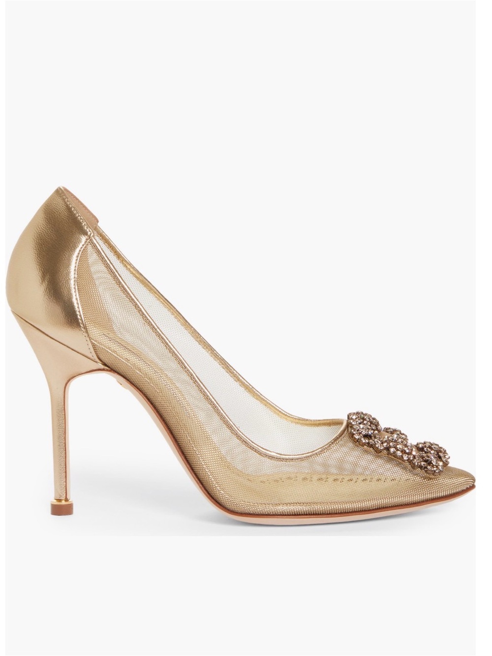 Manolo Blahnik Hangisi Crystal Buckle Mesh Pump NIB 6.5 US / 36.5 EU - Picture 2 of 15
